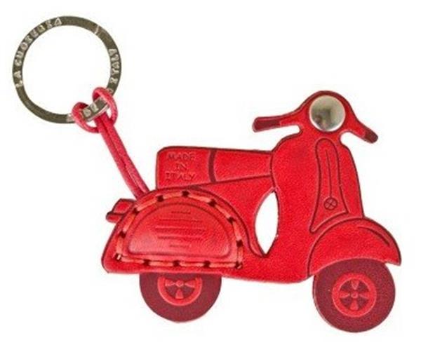 Grote foto handgemaakte italiaans leren sleutelhanger vespa scooter verzamelen overige verzamelingen