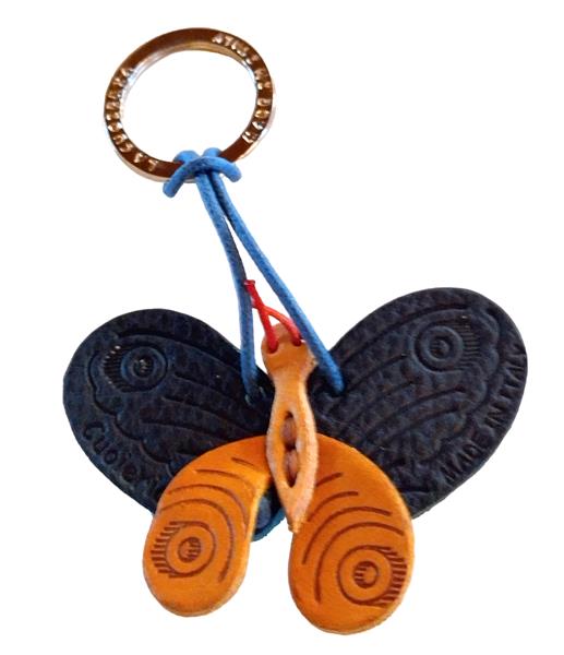 Grote foto leren sleutelhanger vlinder handgemaakt in itali verzamelen overige verzamelingen
