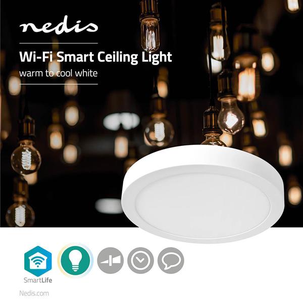 Grote foto wi fi smart plafondlamp rond 30 cm warm tot koel wit 1400 lm 18 w slank design alumi verzamelen overige verzamelingen