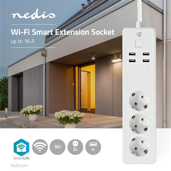 Grote foto wi fi smart stekkerdoos 3x schuko type f 4x usb 16 a wi fi smart stekkerdoos 3x schuko type verzamelen overige verzamelingen