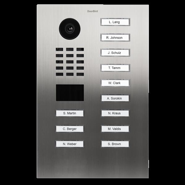 Grote foto doorbird ip intercom d2112v rvs 12 drukknoppen 12 drukknoppen audio tv en foto professionele video apparatuur