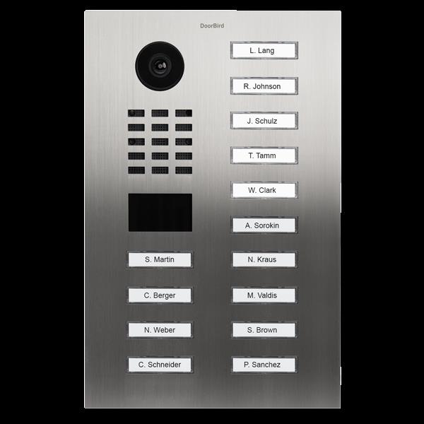 Grote foto doorbird ip intercom d2114v rvs 14 drukknoppen audio tv en foto professionele video apparatuur