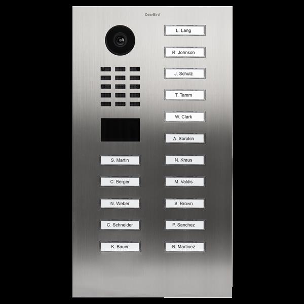 Grote foto doorbird ip intercom d2116v rvs 16 drukknoppen audio tv en foto professionele video apparatuur