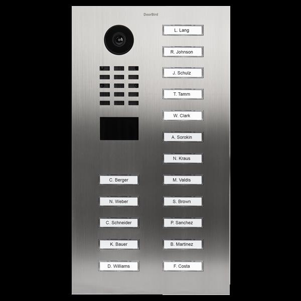 Grote foto doorbird ip intercom d2117v rvs 17 drukknoppen audio tv en foto professionele video apparatuur