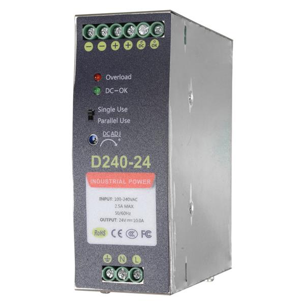 Grote foto dc24v10a din voeding 24v10a dc din rail computers en software overige