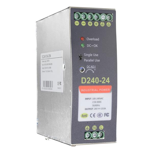 Grote foto dc24v10a din voeding 24v10a dc din rail computers en software overige