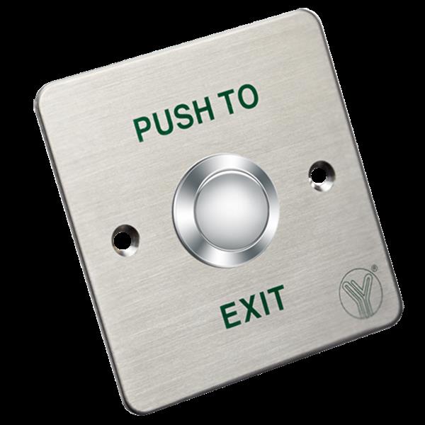 Grote foto exit knop uitgevoerd in rvs doe het zelf en verbouw inbraaksystemen