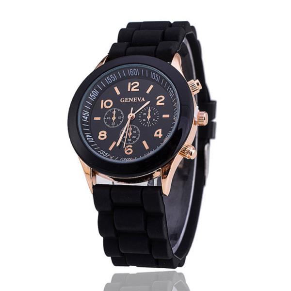 Grote foto jelly horloge voor dames kwarts uurwerk silicoon bandje zwart kleding dames horloges
