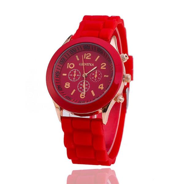 Grote foto jelly horloge voor dames kwarts uurwerk silicoon bandje rood kleding dames horloges