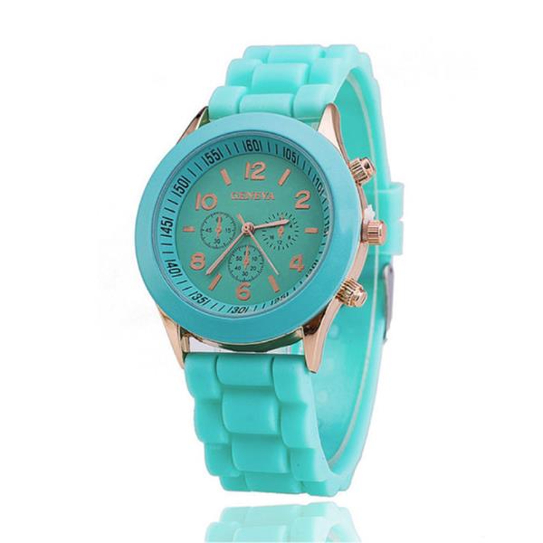 Grote foto jelly horloge voor dames kwarts uurwerk silicoon bandje aqua kleding dames horloges