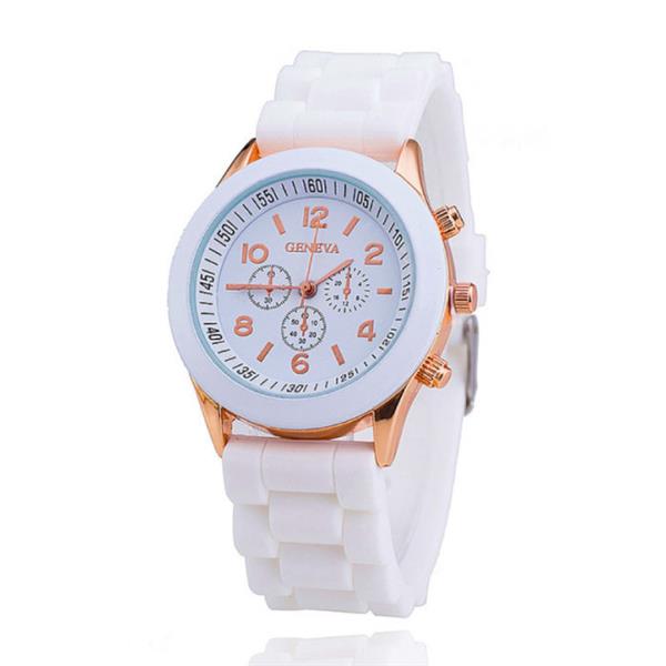 Grote foto jelly horloge voor dames kwarts uurwerk silicoon bandje wit kleding dames horloges