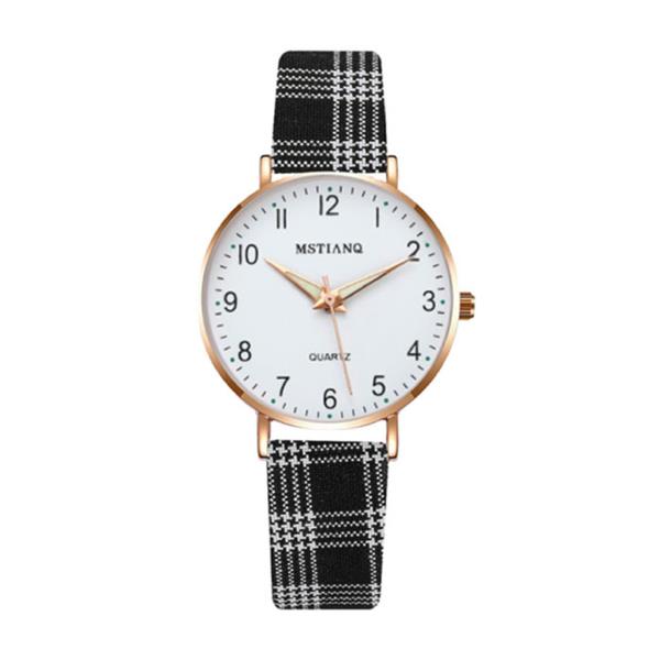 Grote foto minimalistisch horloge voor dames modieus kwarts uurwerk vrouwen lichtgevend leer bandje zwart wit kleding dames horloges