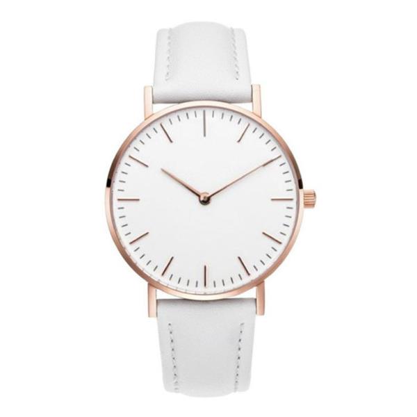 Grote foto minimalistisch horloge voor dames modieus kwarts uurwerk leer bandje wit kleding dames horloges