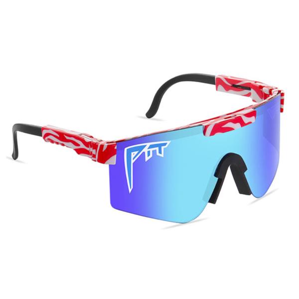 Grote foto gepolariseerde zonnebril fiets ski sport bril shades uv400 zwart wit blauw kleding dames sieraden