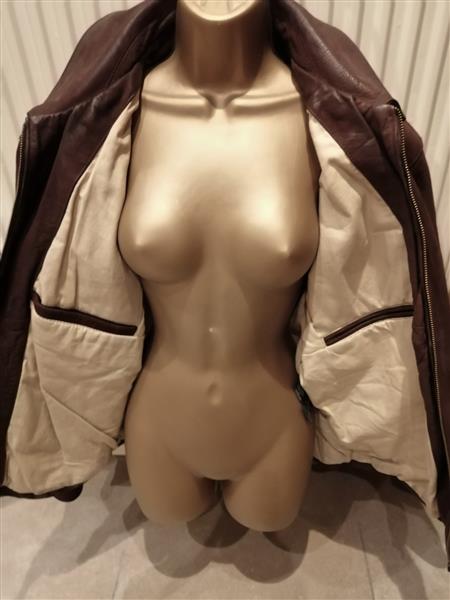 Grote foto donkerbruine jas in geschuurd buffelleder medium kleding dames jassen winter