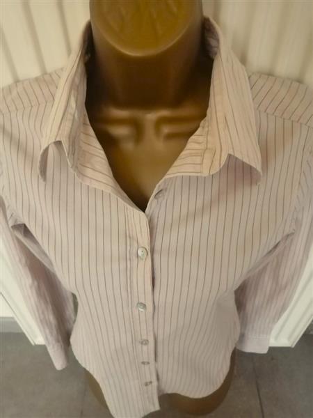 Grote foto prachtige beige getailleerde blouse met bruin 36 kleding dames blouses