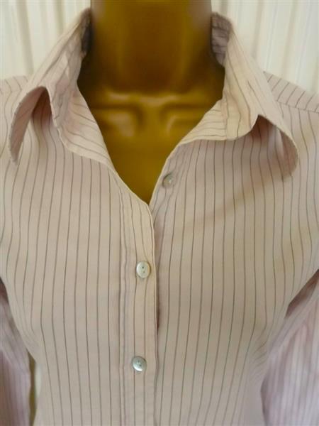 Grote foto prachtige beige getailleerde blouse met bruin 36 kleding dames blouses