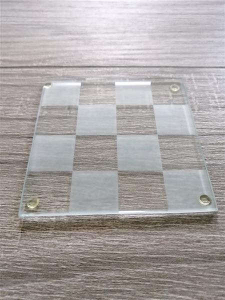 Grote foto 6 glazen onderzetters met schaakbord motief huis en inrichting onderzetters