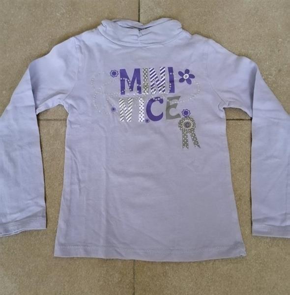 Grote foto lila longsleeve met fijne glitterprint 110 116 kinderen en baby maat 110