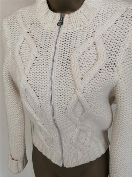 Grote foto trendy roomwitte cardigan in lamswol kleding dames truien en vesten