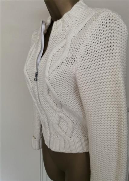 Grote foto trendy roomwitte cardigan in lamswol kleding dames truien en vesten