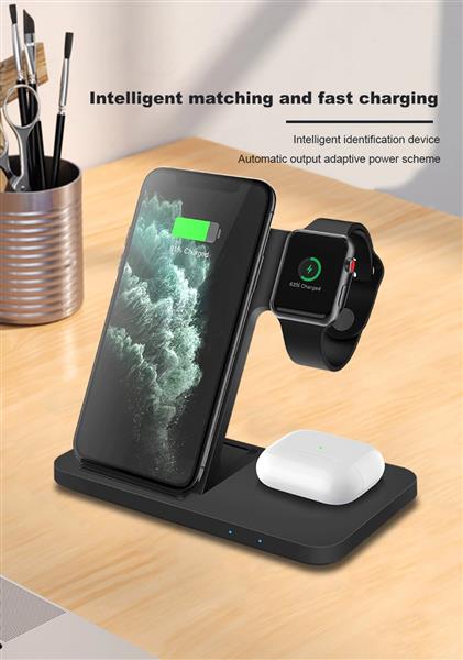 Grote foto drphone legend7 pro 15w 3 in 1 draadloze oplader dock geschikt voor apple watch iphone a telecommunicatie opladers en autoladers