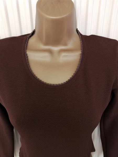 Grote foto chocoladebruine bodysuit in mooie nopjesstof kleding dames tops