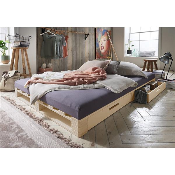 Grote foto pallet 2 persoonsbed naturel beds and more antiek en kunst stoelen en banken