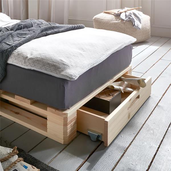 Grote foto pallet 2 persoonsbed naturel beds and more antiek en kunst stoelen en banken