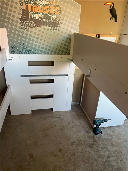Grote foto hoogslaper met uitschuifbaar bureau wit huis en inrichting stapelbedden en hoogslapers