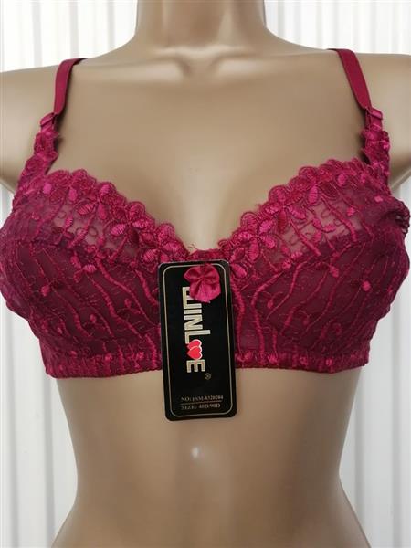 Grote foto chique wijnrode bh zonder beugel slip kleding dames ondergoed en lingerie