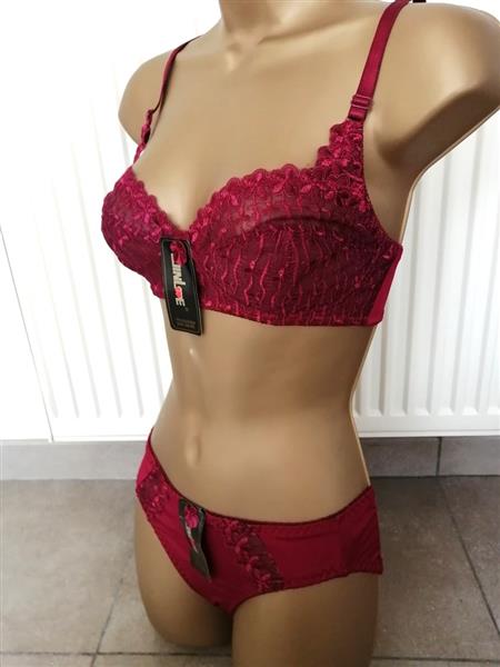 Grote foto chique wijnrode bh zonder beugel slip kleding dames ondergoed en lingerie