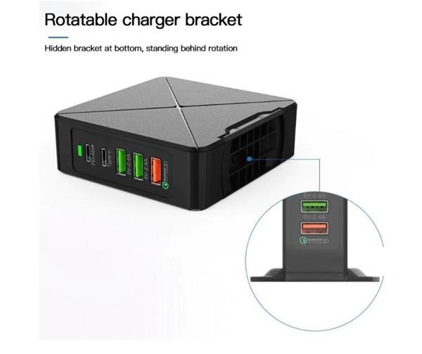 Grote foto drphone wl5 usb wandoplader pd 3.0 75w 5 poorten draadloos oplader pd 45w type c qc3.0 en telecommunicatie opladers en autoladers