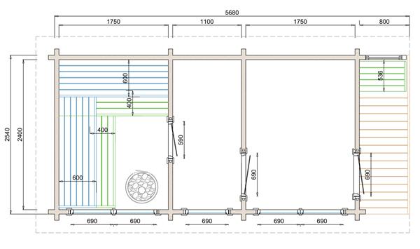 Grote foto saunahuis tampere xl 488 x 254 cm tuin en terras tuinhuisjes en blokhutten