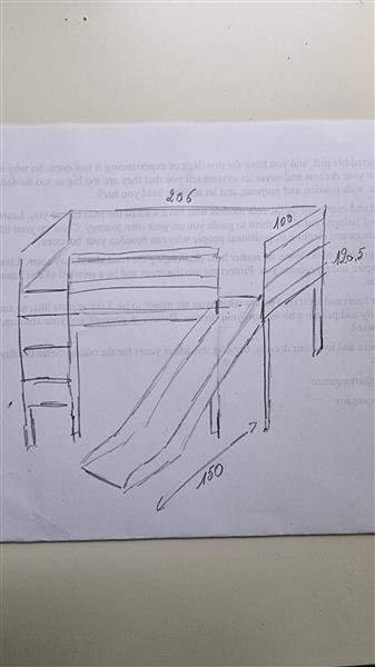 Grote foto halfhoogslaper bed met glijbaan huis en inrichting bedden