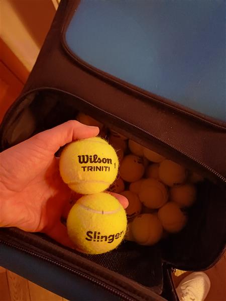 Grote foto slinger bag tennisballenmachine sport en fitness tennis