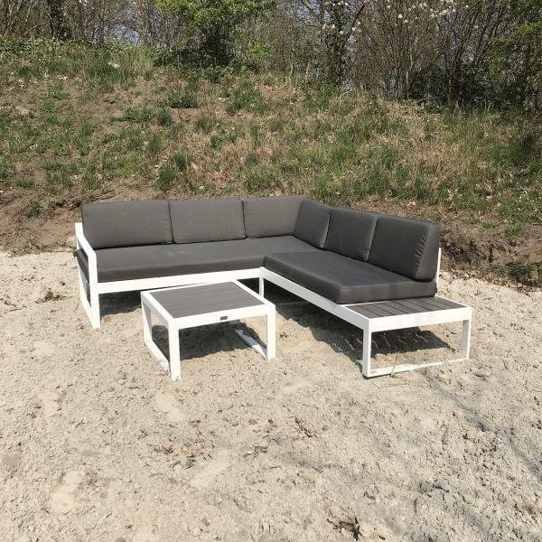 Grote foto witte hoek loungeset tuin wit 192x219cm tuin en terras tuinmeubelen