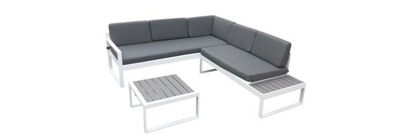 Grote foto witte hoek loungeset tuin wit 192x219cm tuin en terras tuinmeubelen