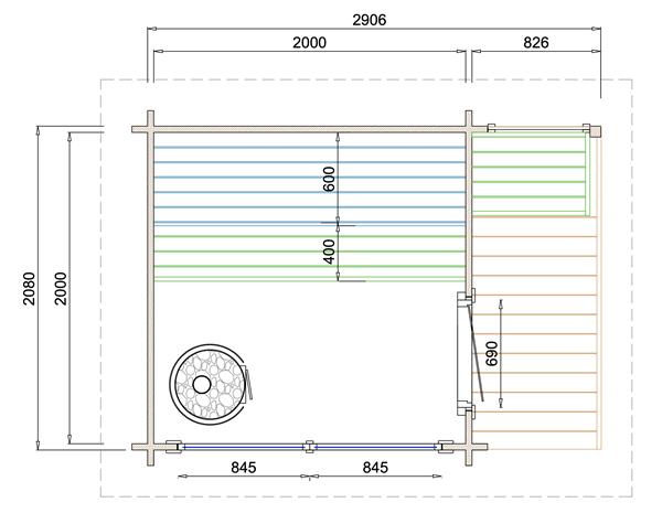 Grote foto saunahuis tampere s 290 6 x 208 cm sport en fitness sauna