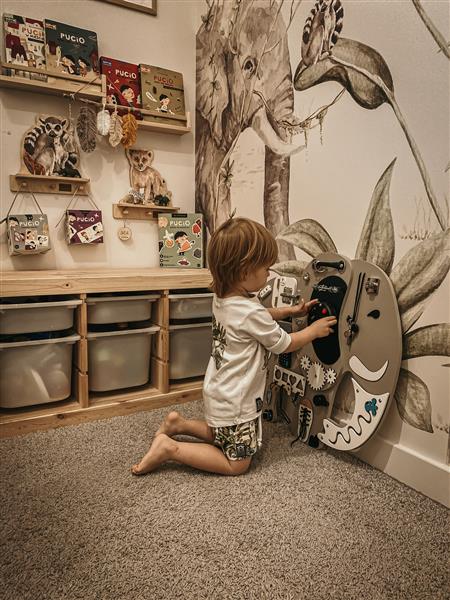Grote foto sensorisch bord olifant wandboard hangend kinderen en baby overige