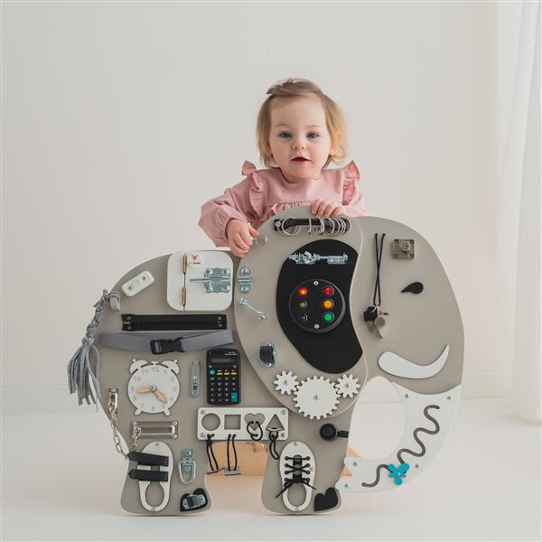 Grote foto sensorisch bord olifant wandboard hangend kinderen en baby overige