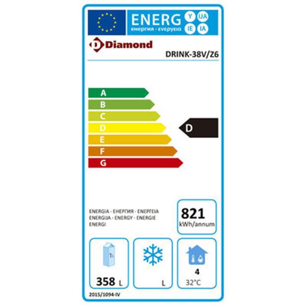 Grote foto geventileerde positieve t amp 176 vitrine 380 lit. zwart met lichtbak diamond drink 38v z6 diversen overige diversen