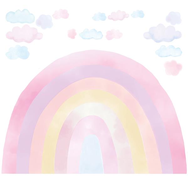Grote foto muursticker rainbow pink pink kinderen en baby complete kinderkamers