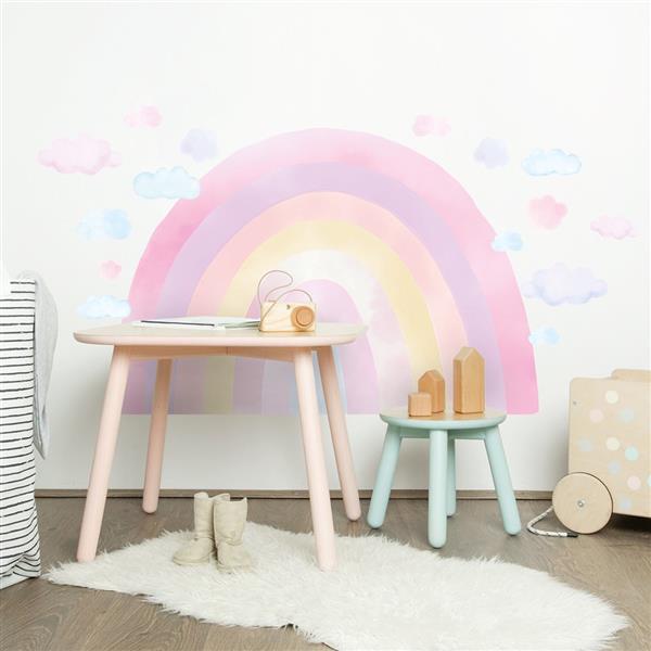Grote foto muursticker rainbow pink pink kinderen en baby complete kinderkamers