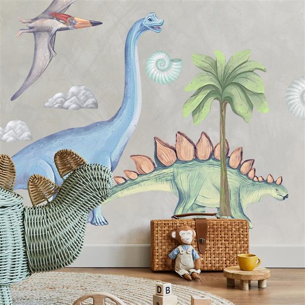Grote foto muursticker dinosaurs ii dinosaurs ii kinderen en baby complete kinderkamers