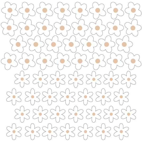 Grote foto muurstickers daisies x white daisies x kinderen en baby complete kinderkamers