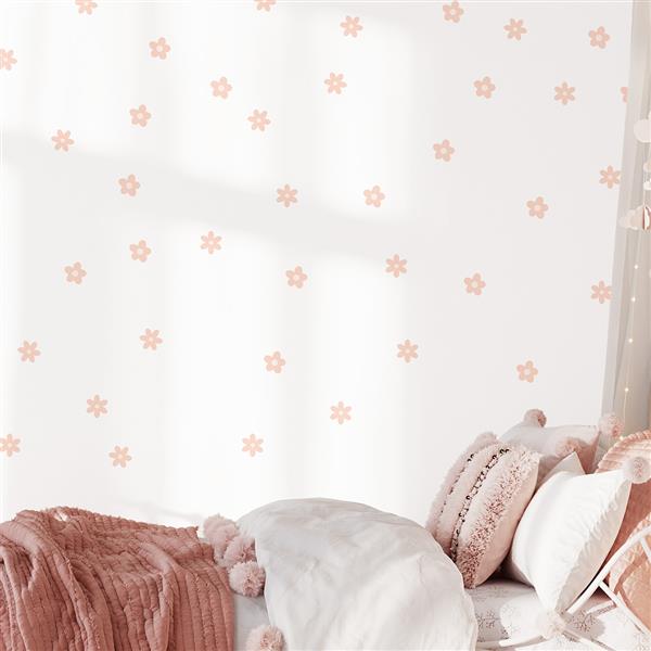 Grote foto muurstickers daisies ix pink daisies ix kinderen en baby complete kinderkamers
