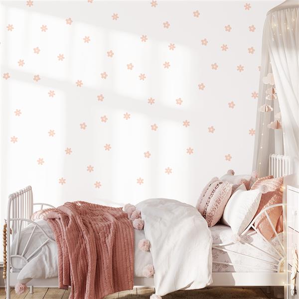 Grote foto muurstickers daisies ix pink daisies ix kinderen en baby complete kinderkamers