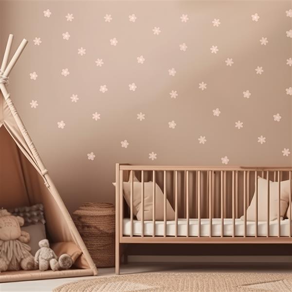 Grote foto muurstickers daisies ix pink daisies ix kinderen en baby complete kinderkamers