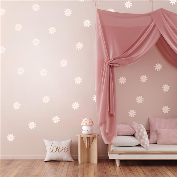 Grote foto muurstickers daisies viii pink daisies viii kinderen en baby complete kinderkamers
